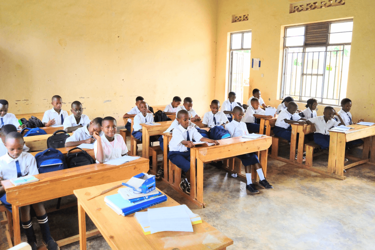 Children engaged in a classroom activity